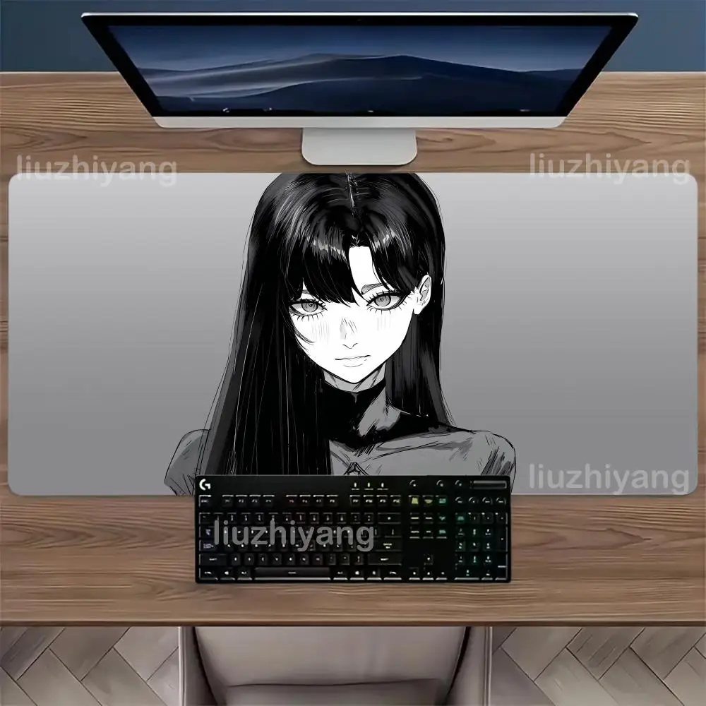 

Anime Drawings Mouse Pad Large Computer Office Game Table Mat XXL Rubber Non-slip Stitched Edge Keyboard Mats Washable Desk Pads
