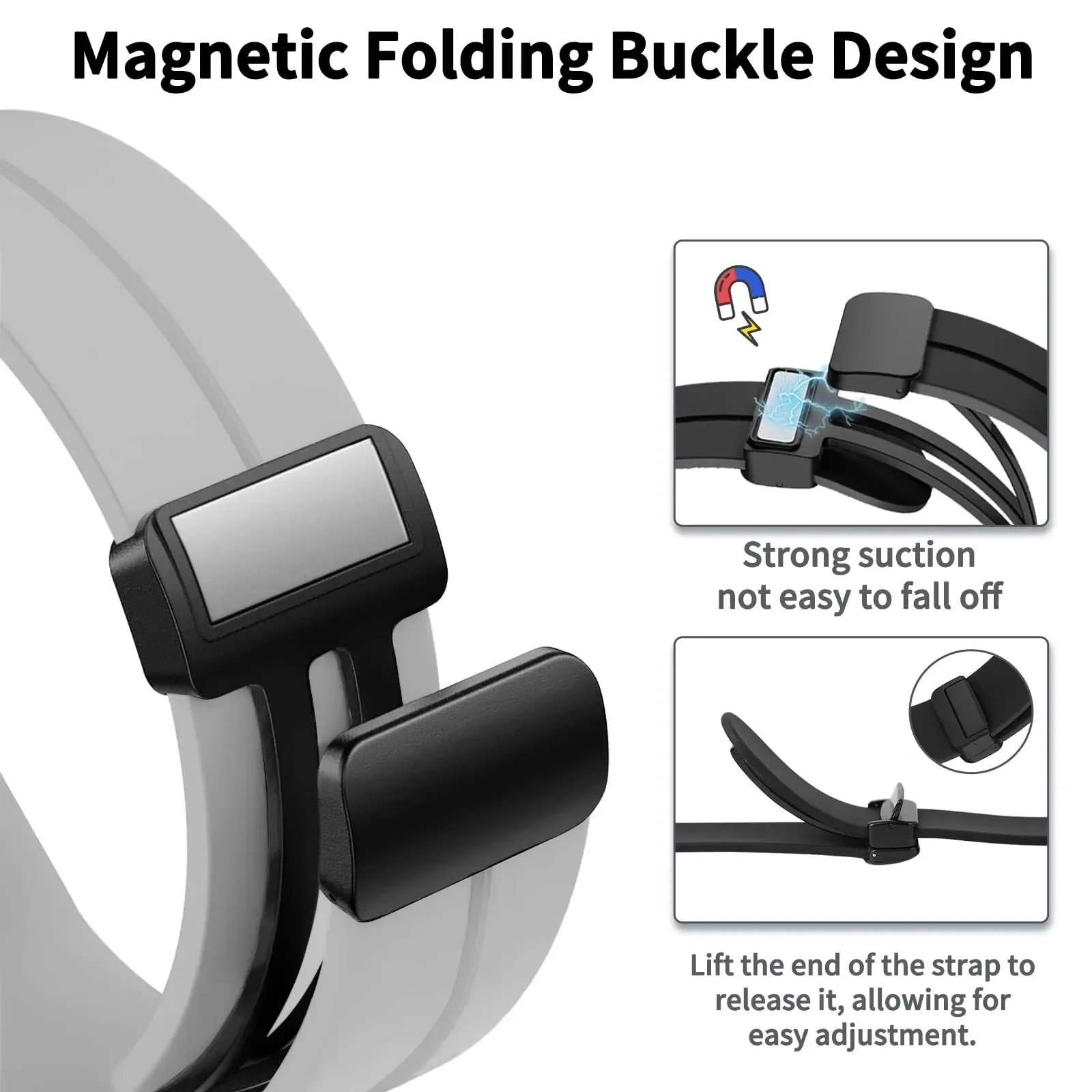 Bands for Samsung Galaxy Watch 8 Classic 46mm Silicone Magnetic Buckle Strap Galaxy Watch 8 40mm/44mm Men Women Replace Bracelet