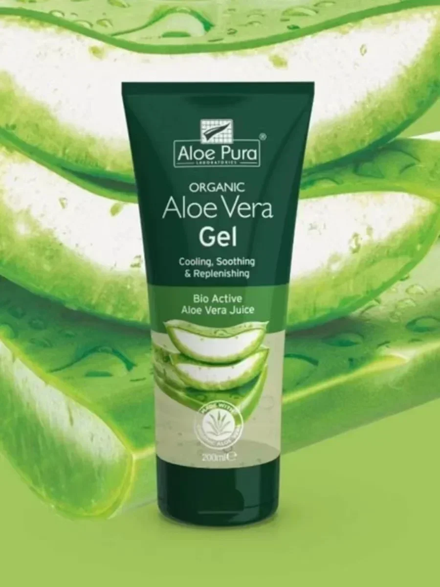 ALOE PURA VERA Original 200ml Organic Pure Curaçao Aloe Vera Gel Moisturising Hydrating Gel Soothing After Sun Face Repair Skin