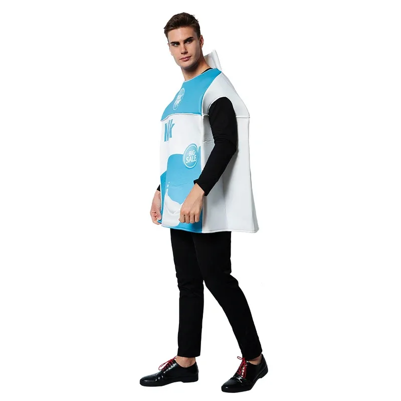 Adult Funny Milk & Cookie Cosplay Costume Men Women Halloween Food Couple Outfits Carnival Easter Purim Fancy Dress