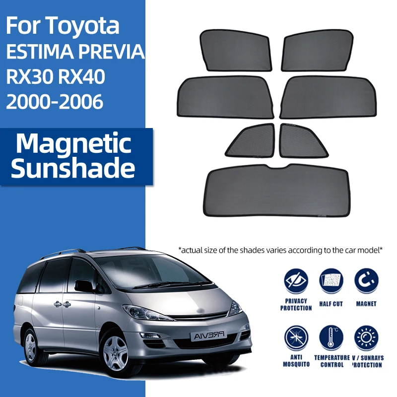 

For Toyota ESTIMA PREVIA Tarago 2000-2005 Magnetic Car Sunshade Shield Front Windshield Curtain Rear Side Window Sun Shade Visor