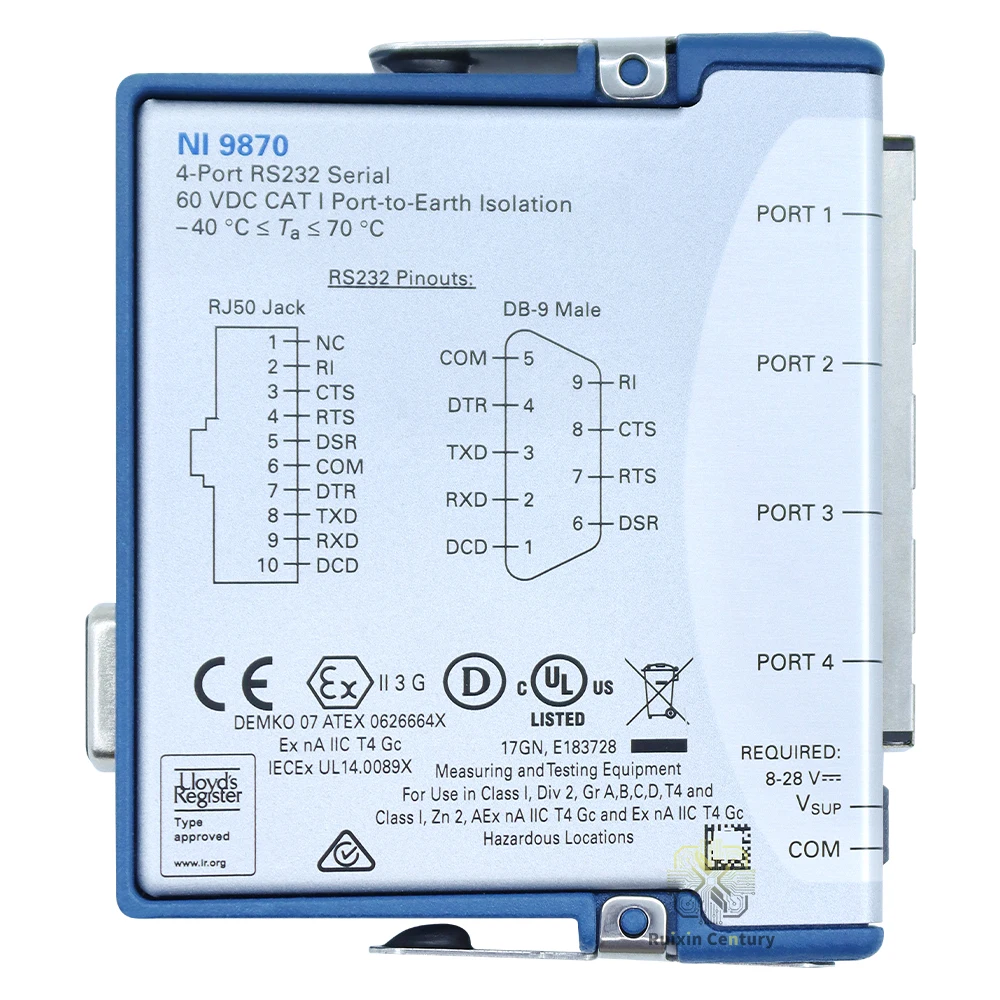 FOR NI-9870 4-Port RS232 C-Series Serial Instrument Control Module 779891-02 921.6kbps Isolated FPGA Accessible Board Genuine