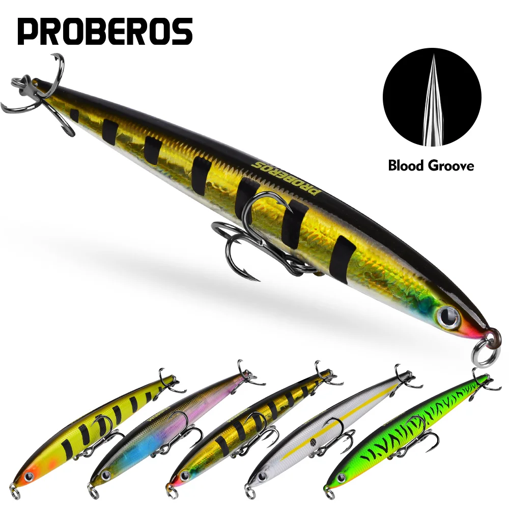 

1PC Fishing Lures Sinking Minnow Walleye Crankbait Bass Fishing Tackle Treble Hook Artificial Fishing Hard Bait