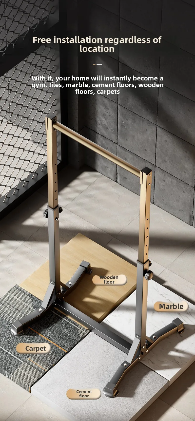 YJQ horizontal bar household indoor pull-up device floor horizontal bar rack family fitness equipment