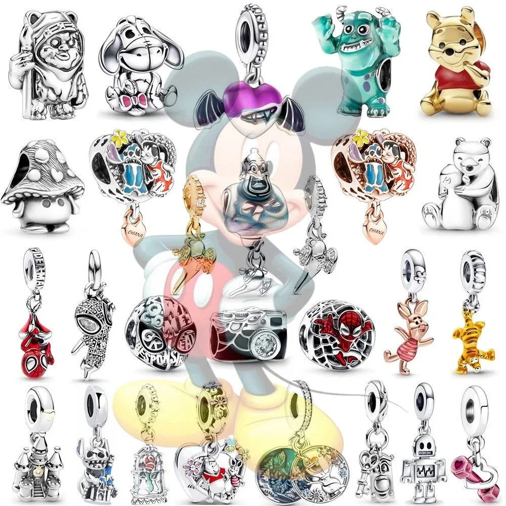 

Disney Stitch Alloy Pendant Cartoon Mickey Mouse Ariel Stitch Action Anime Figures Pendant Fit DIY Women Bracelet Jewelr Gifts