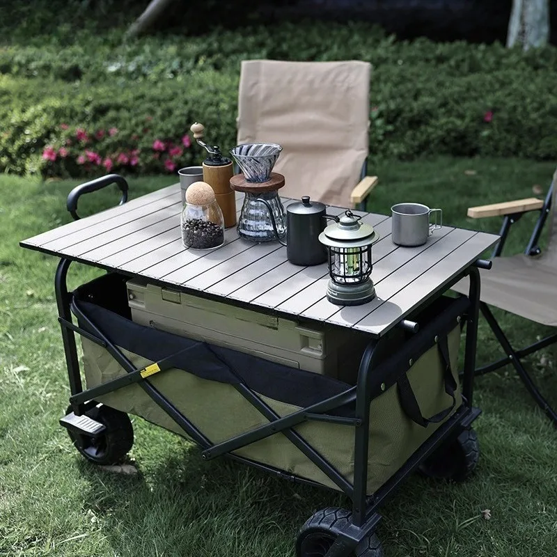 Outdoor Camping Folding Table Board Field Camping Cart Panel Trolley Buckle Small Table Board