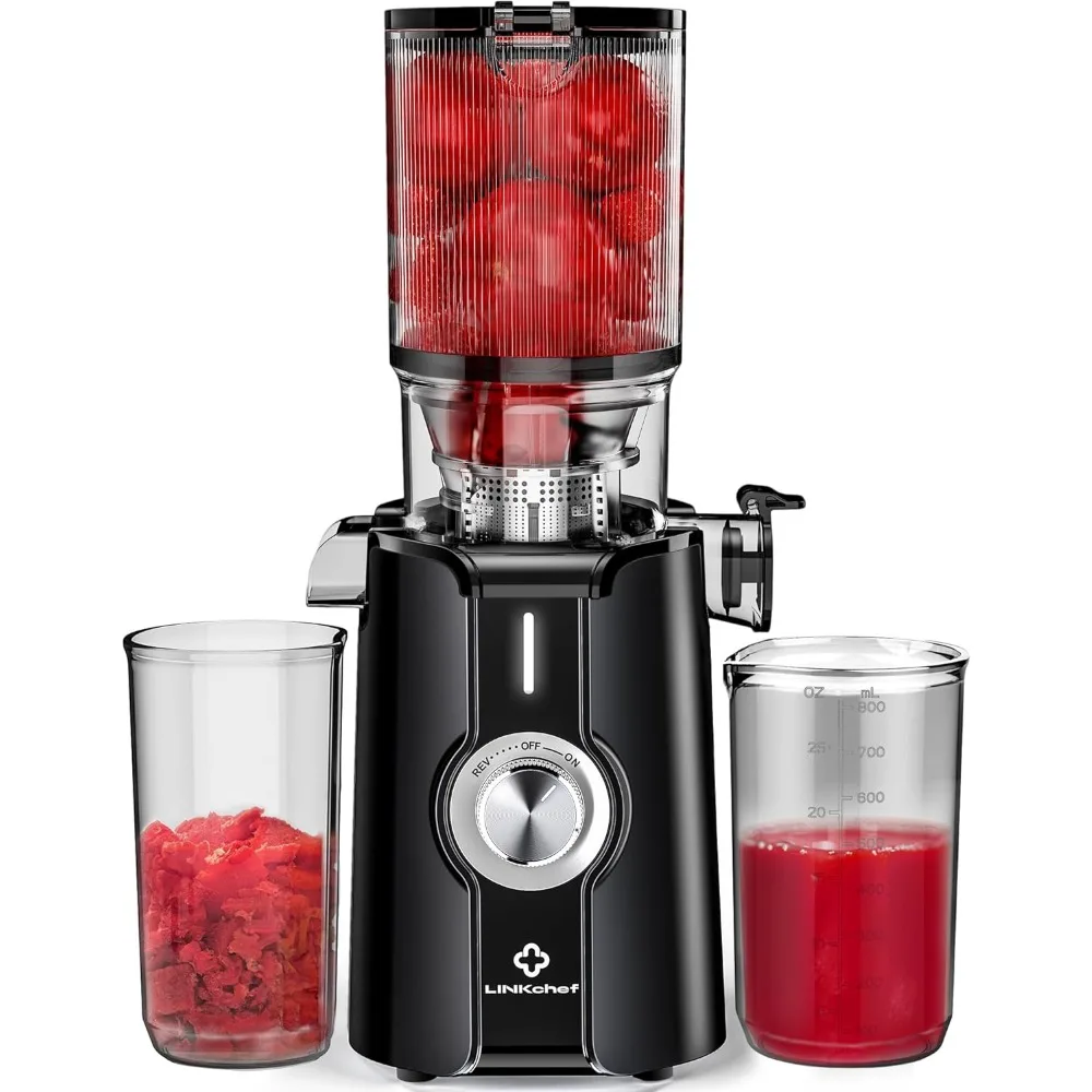 

2024 New Slow Masticating Juicer Machines, Cold Press Juicer with No-Prep 4.35" Feed Chute Fit Whole Fruits & Vegetables