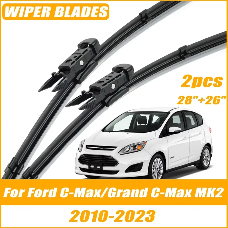 

2pcs Wiper Front Wiper Blades For Ford C-Max & Grand MK2 2010-2023 Windshield Windscreen Clean Window Car Rain Brushes 28"+26"