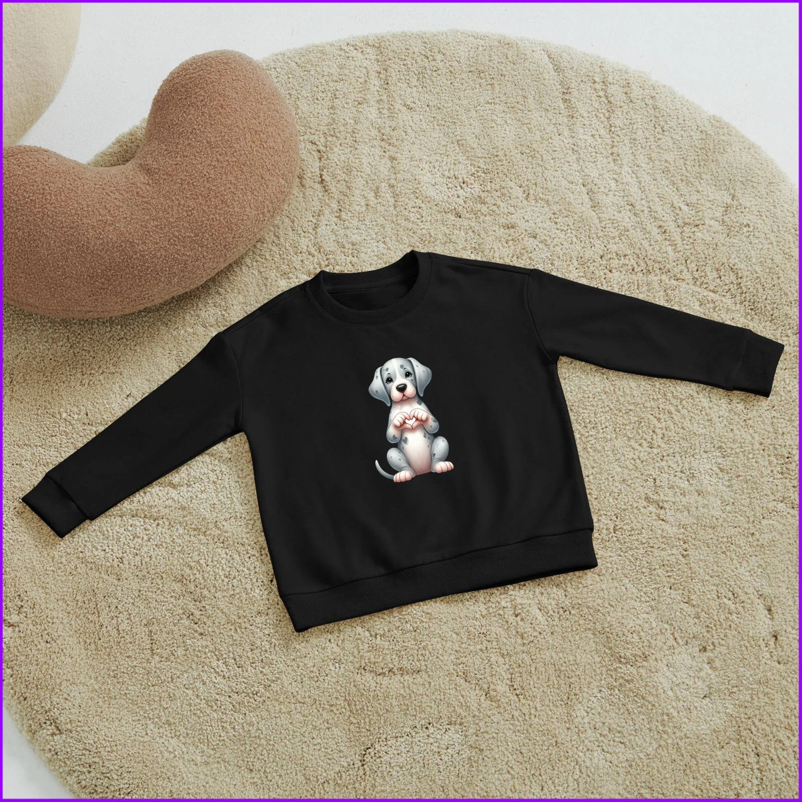 Great Dane Cartoon Cute Dog Giving Heart Animal Sja596 Kids Boys Girls Hoodies Sweatshirts Outerwear Sweaters Winter Teenagers