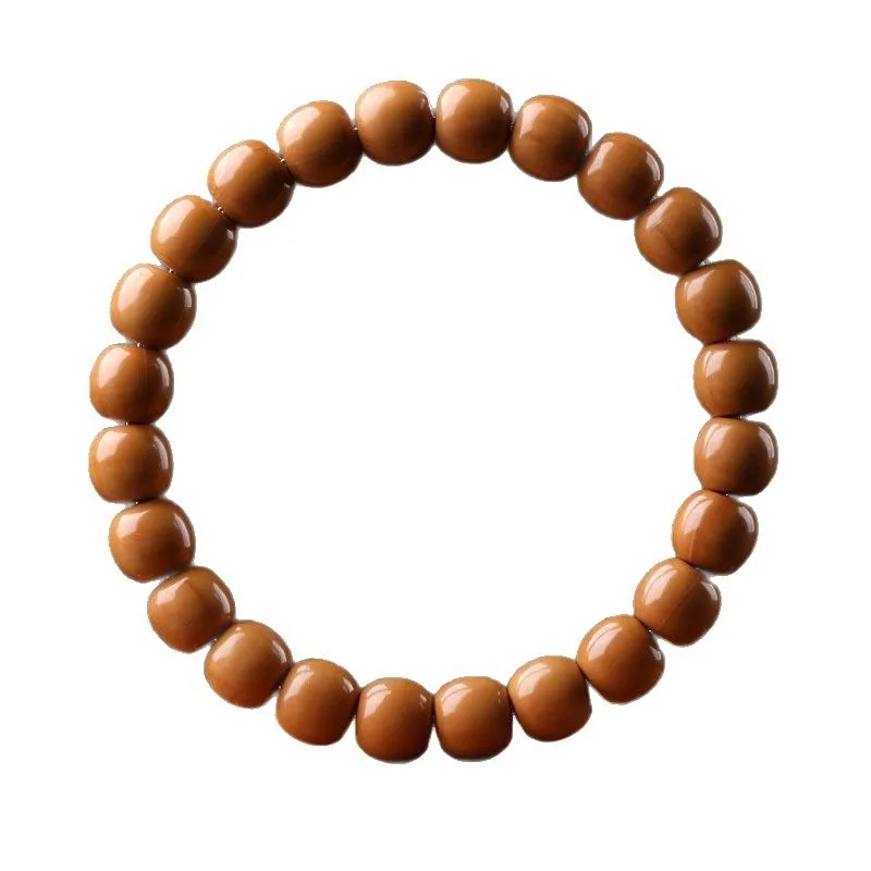 Polished Old Barrel Walnut Single Circle Monkey Head Bracelet for Men Prayer Beads for Meditation Gifts