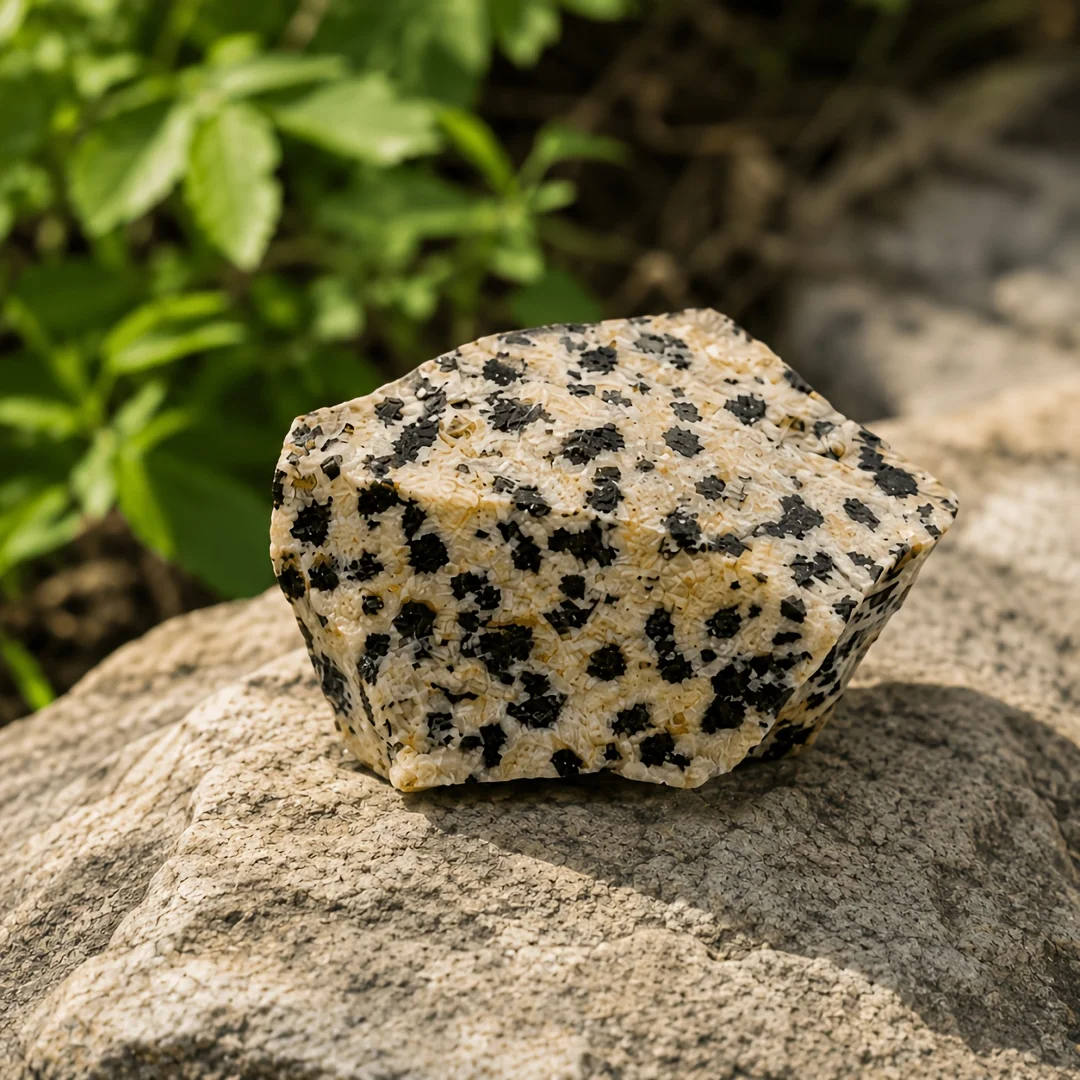 Natural Spotted Stone Raw Rough Specimen, Unique Patterned Mineral Rock, Unpolished Natural Texture, Decorative Stone