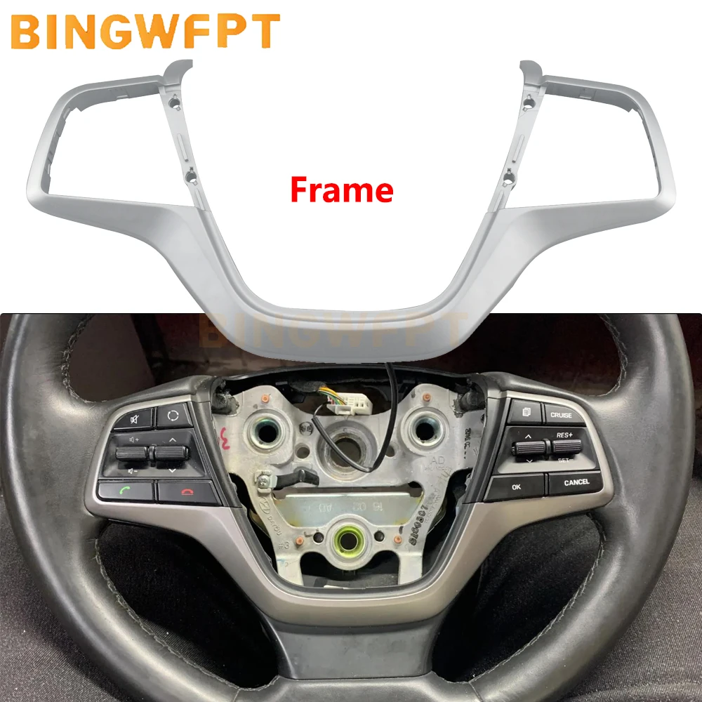 Multifunctional Steering Wheel Audio Control Buttons Frame Rim Decorate For Hyundai Solaris 1.6L 2017-2022