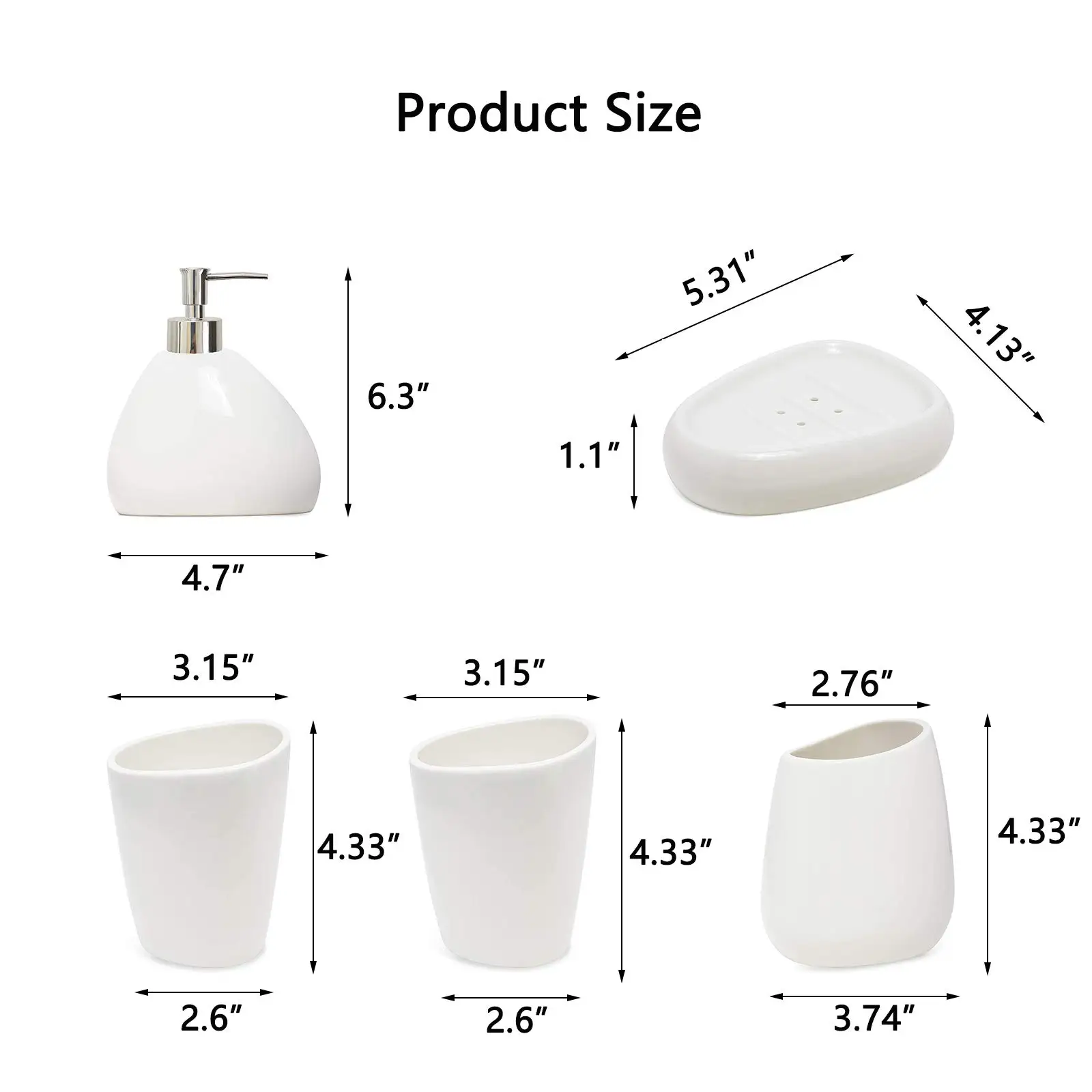 Ceramic Bathroom Accessory Set Luxury Bathroom Vanity Countertop Set Soap Dispenser Toothbrush Holder Soap Dish Bathroom Supply