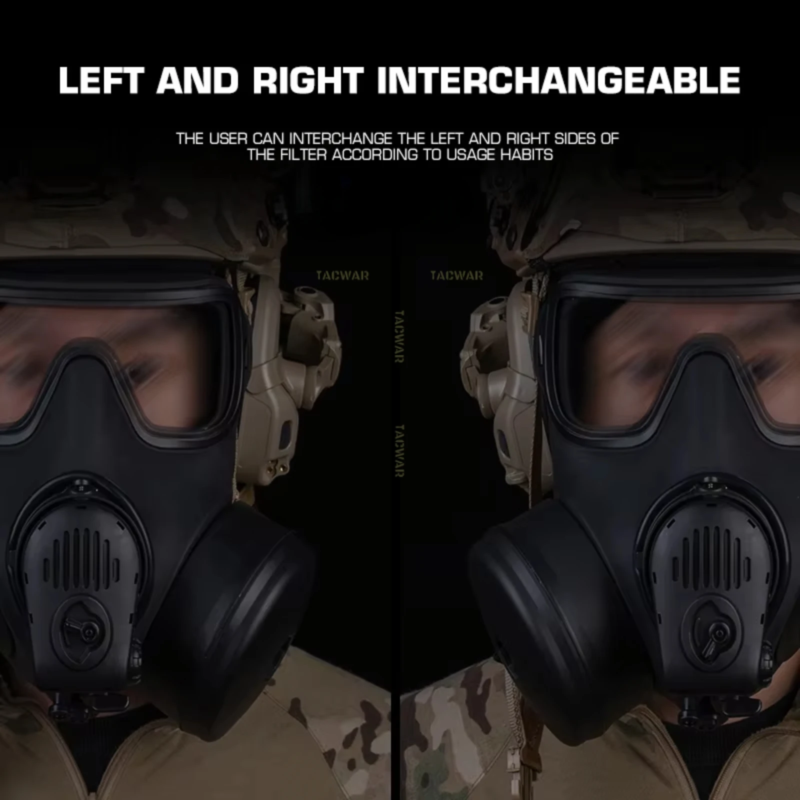 Dummy FM-53 Gas Mask Model with Microphone & Fan Filter, Non Antivirus Function Full Face Protective Mask Airsoft Cosplay