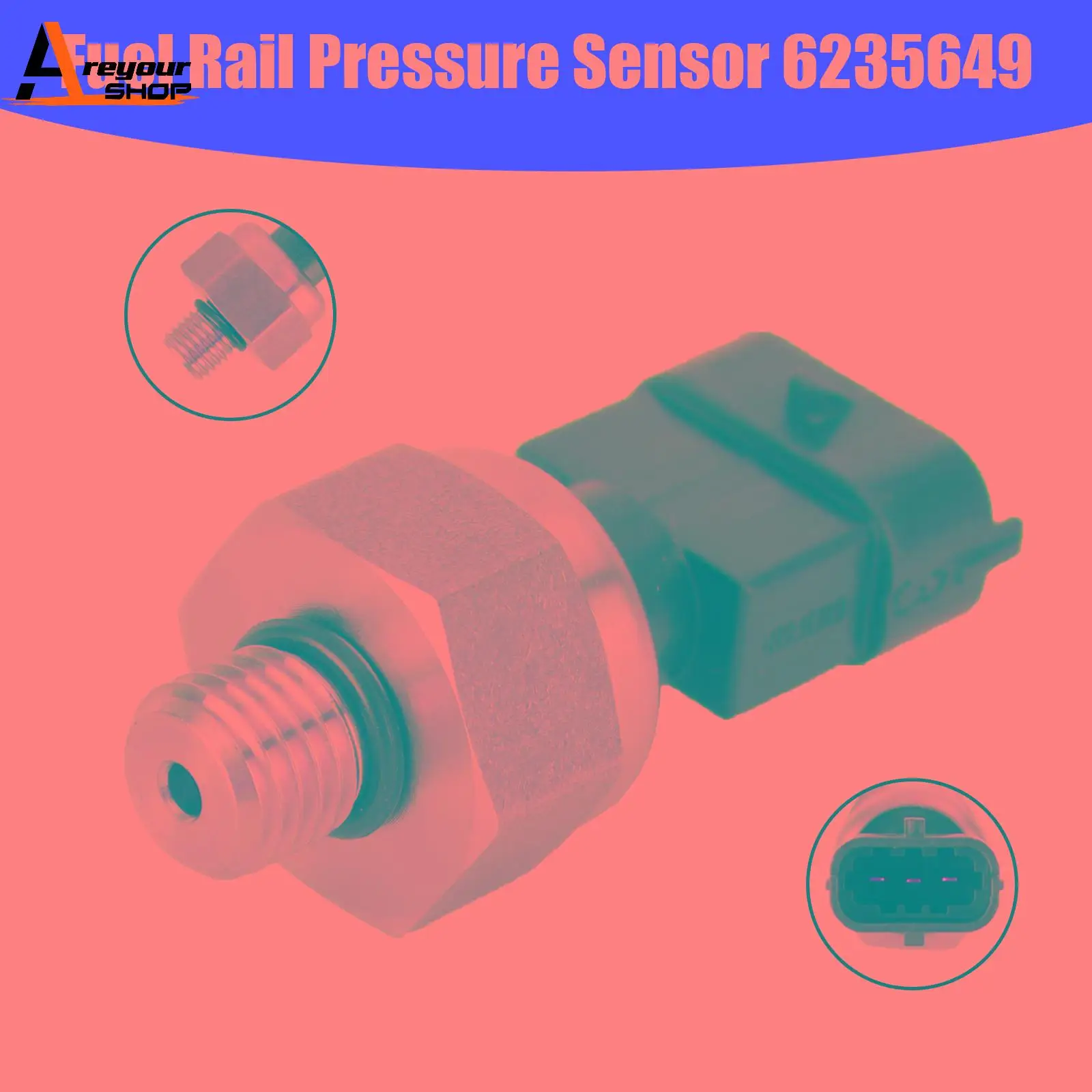 Areyourshop Fuel Rail Pressure Sensor 6235649 for Opel Signum Vectra C + CC Zafira B 2.2 Car Accessories Parts