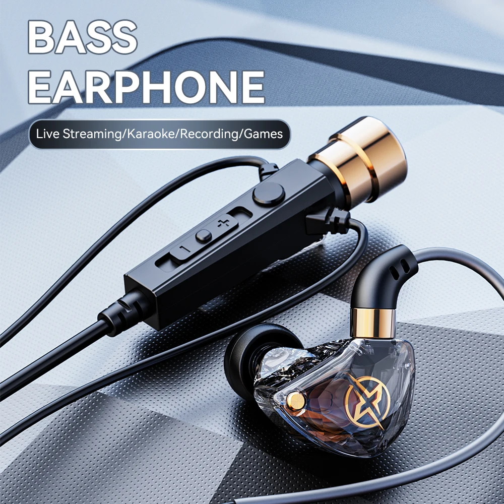 EARDECO 3.5mm Wired Headphones Bass with Microphone Hifi Gaming Noise Cancelling Earphone Earbuds Stereo Music Headset for Phone