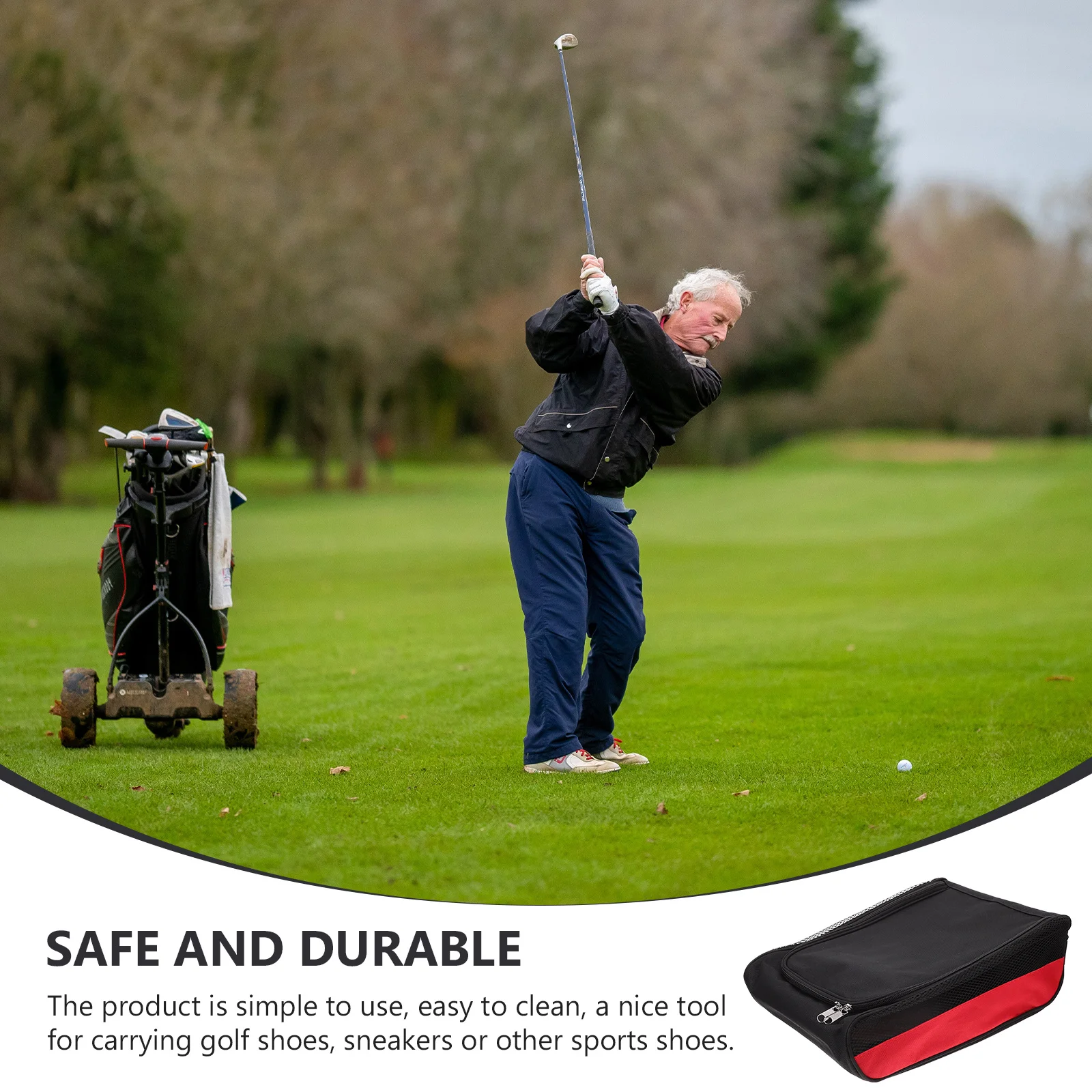 1 قطعة حقيبة أحذية الجولف مقاوم للماء المحمولة حمل الحقيبة تنفس سعة كبيرة حذاء رياضة حقيبة التخزين يده السفر أحذية رياضية #5