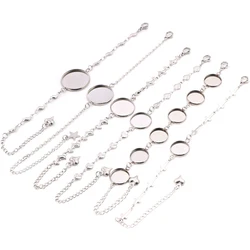 2pcs/Lot 12mm 14mm 16mm 18mm 20mm High Quality Bangle Base Bracelet Findings Tray Setting Cameo