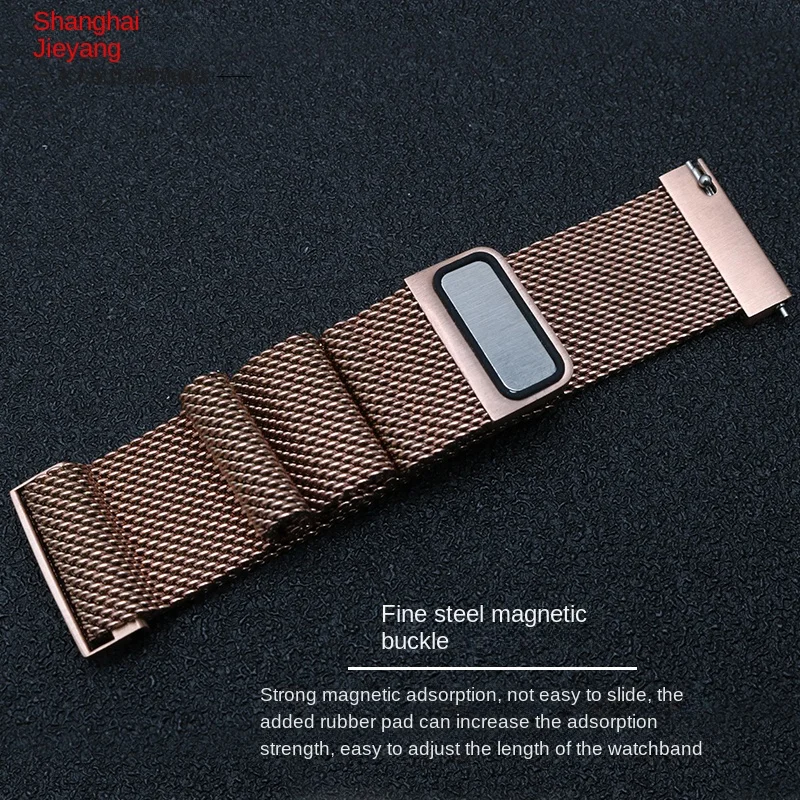 Correa de reloj de malla magnética delgada para hombre y mujer, pulsera de acero inoxidable para cualquier marca, Huawei GT3, 12, 14, 16, 18, 20, 22mm