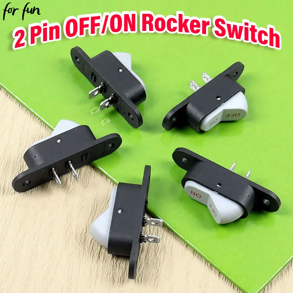 For-Fun 1/2/5/10PCS 2Pin OFF/ON Rocker Switch 6A 250V AC KCD1 Boat Button 10A 125V Used For Home Electric Wok Start Switch