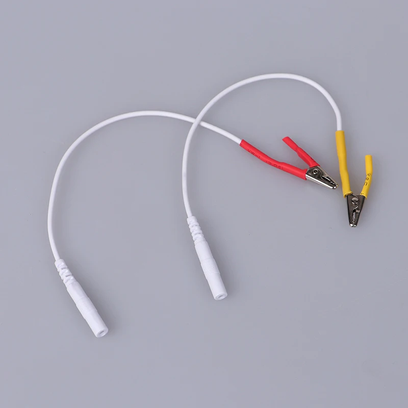 1pcs 19.5cm Tens/Ems tieline Alligator Clip Cable Wire Electrode For SDZ-II Electronic Acupuncture 2mm Pin Type Cable