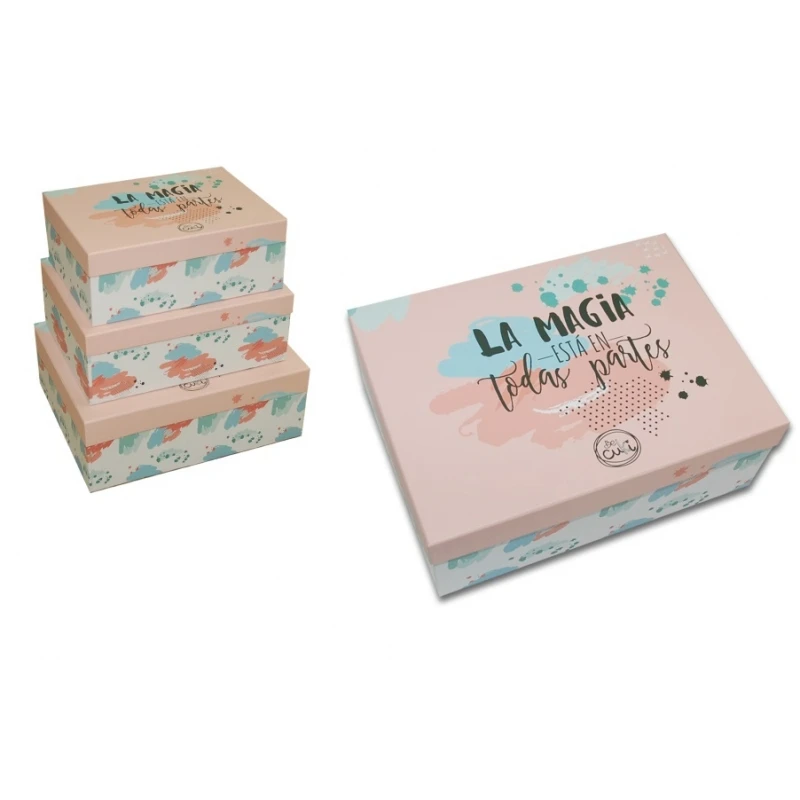 Boxes and baskets set 3 boxes gift with phrase magic 900092