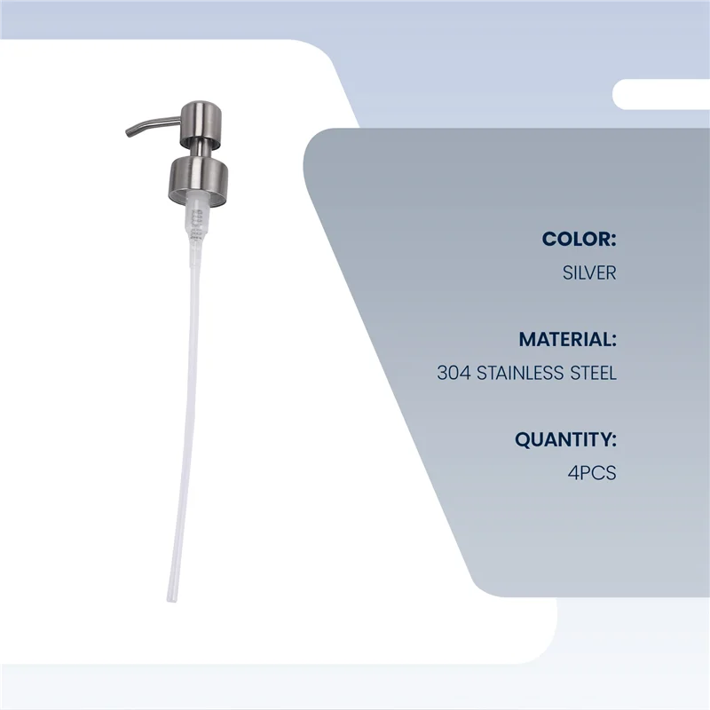 4 pçs dispensador de sabão bomba substituição bomba dispensador de loção de aço inoxidável para regular 28/400 garrafas pescoço para banheiro-A05I