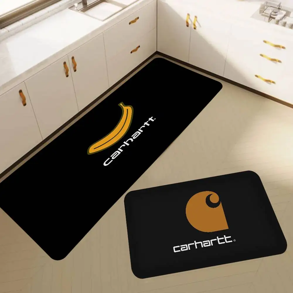 C-Carharttes LOGO Entrance Door Mat Washable Non-Slip Living Room Sofa Chairs Area Mat Kitchen Welcome Doormat