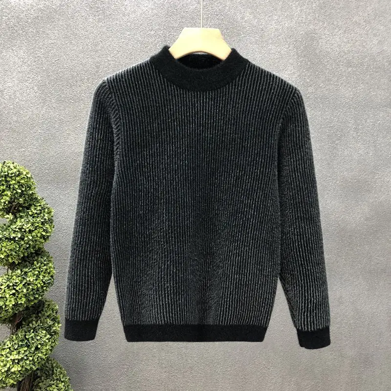 Korean Fashion Sweaters Men Autumn New Solid O Neck Knitwear Streetwear Male Clothes Loose Knitted Pullovers