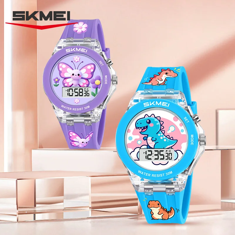 SKMEI 2646 Luminous Timer Colorful Watch Reloj Niño New Happy Cartoon Pattern Little Girl Boy Watch Children's Series Electronic