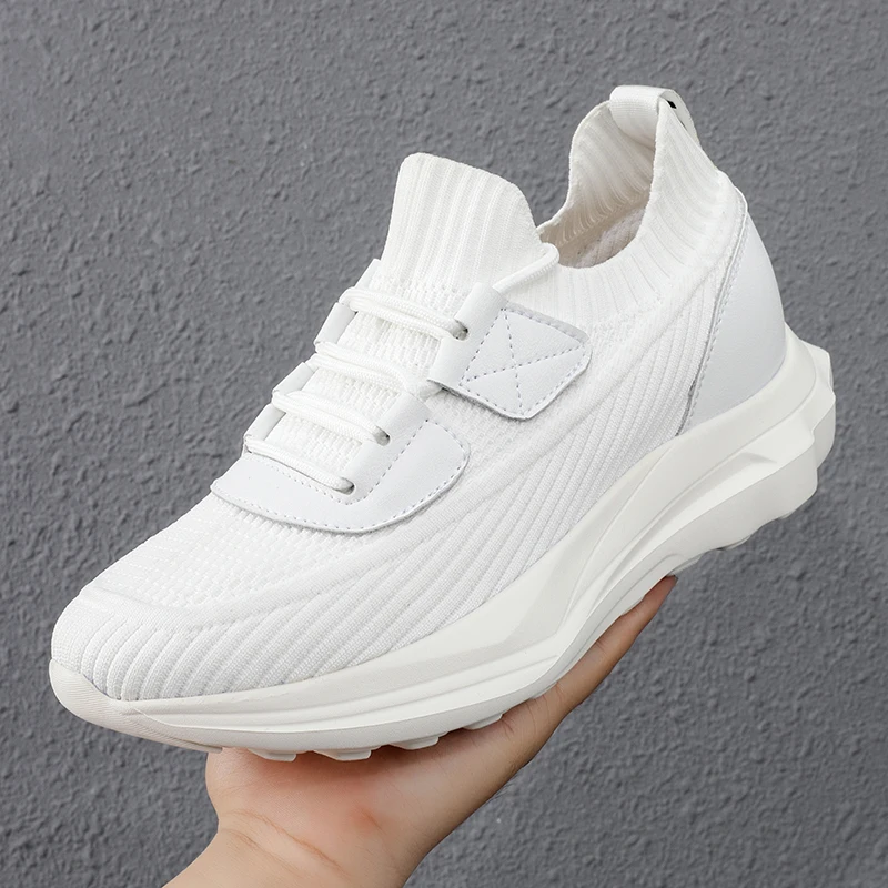 Increasing  Men Sneakers Casual Heightening Shoes 8cm Height Increase Shoes for Summer Breathable 6cm Elevator