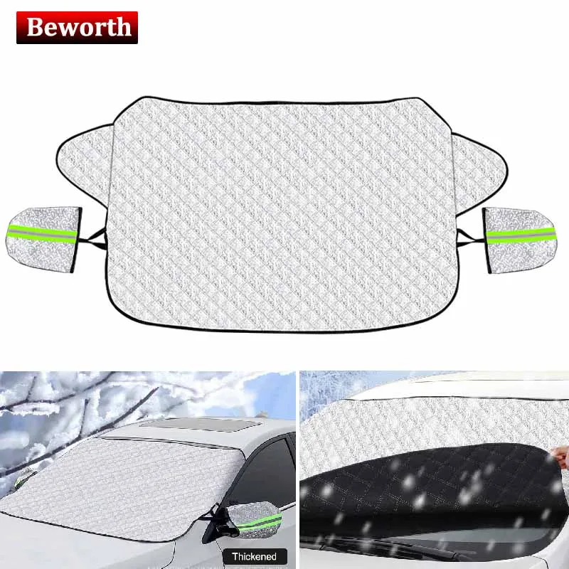 Car Front Windscreen Cover Windshield Sunshade with Earmuffs Universal Automobile Winter Anti Snow Frost Ice Shield Dust Protect