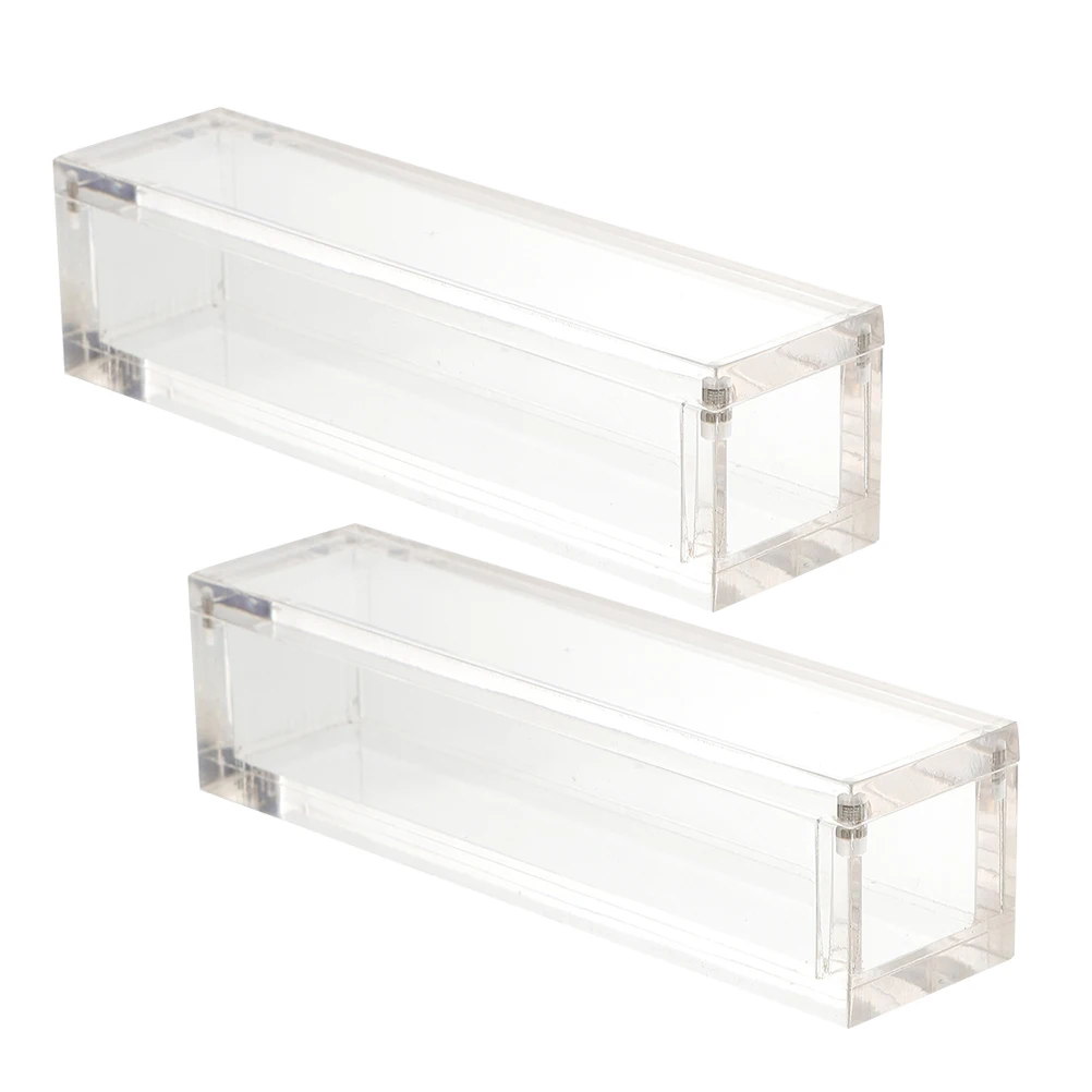 2pcs Magnetic Storage Box Acrylic Organizer Case Lightweight Portable Holder Clear Plastic Case For Dices Jewelries