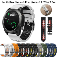 22mm Watch Band For Zeblaze Stratos 2 3 Pro Bracelet Silicone Strap For Zeblaze Btalk GTR GTS 3 Pro/ Vibe 7/Vibe 7 Pro Wristband