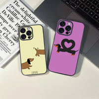 Dachshund Dog Love Phone Case For 11 12 13 14 15 16Pro Max mini Plus strong magnetic attraction