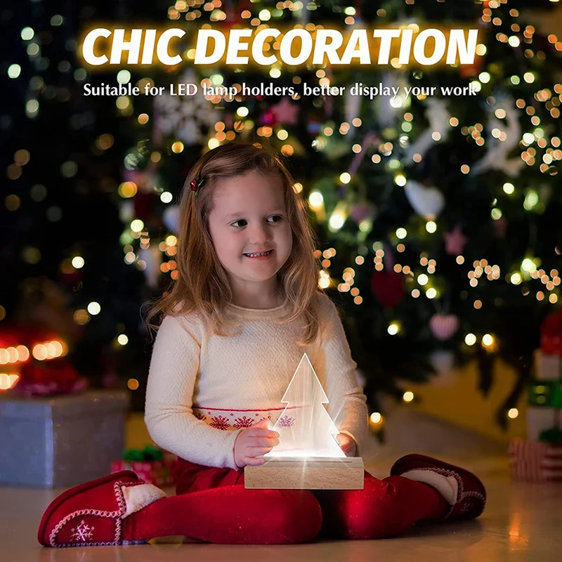 6 Pieces Acrylic Sheets Clear Cast For LED Lamp Base,2 Mm Thick Panel Board,Christmas Table Sign DIY Display Project