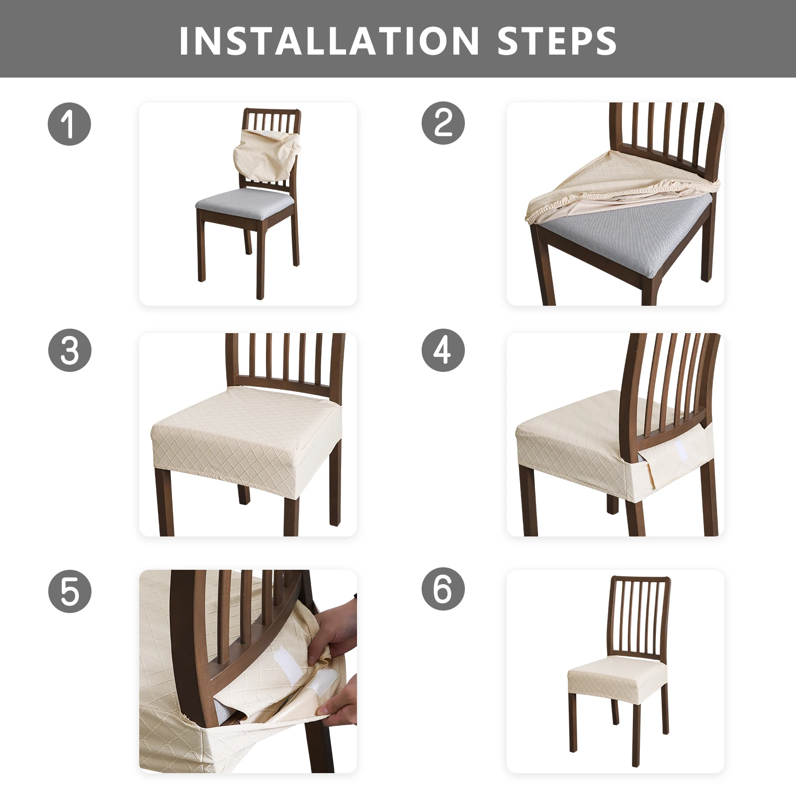 1PC   Waterproof Stretch Jacquard Chair Seat Covers Washable Anti Dirty Dining Room Seat Cover for Home Hotel  Banquet