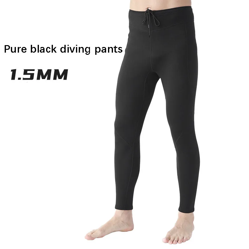 Diving Pants for Men 1.5mm Neoprene Surfing Fishing Long Pants  with Adjustable Strap Keep Warm Free-diving Snorkel Pants