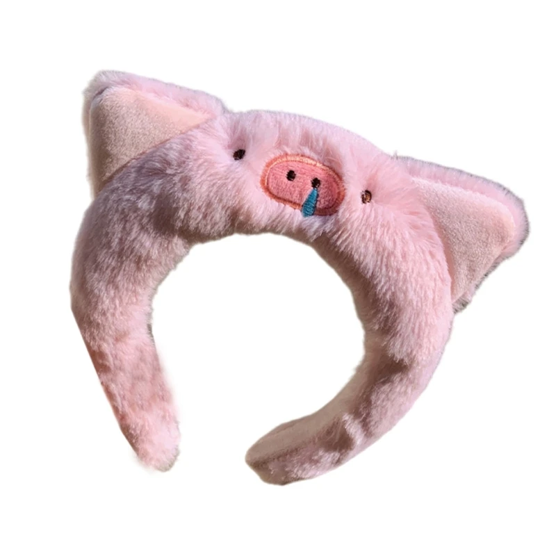 Plush Pig Pattern Hairband Adjustable Headbands Antiskid Lovely Hair Hoop for Women and Children