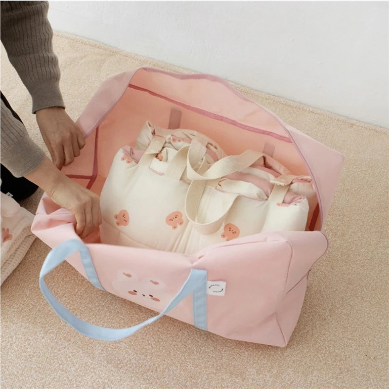 Foldable Children Travel Luggage Bag Portable Waterproof Large Capacity Bear Kindergarten Quilt Storage Bag Clothes Organizer