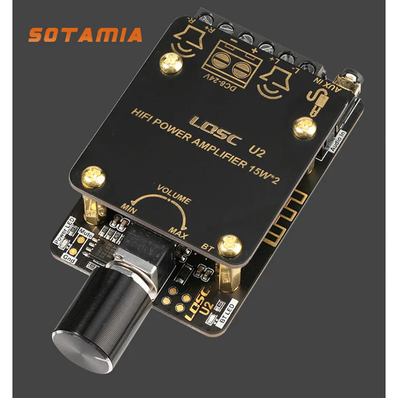 

SOTAMIA Mini Bluetooth 5.0 Power Amplifier Board PAM8620 Audio Speaker Amplifier 15Wx2 Dual Channel Stereo Sound Amplificador