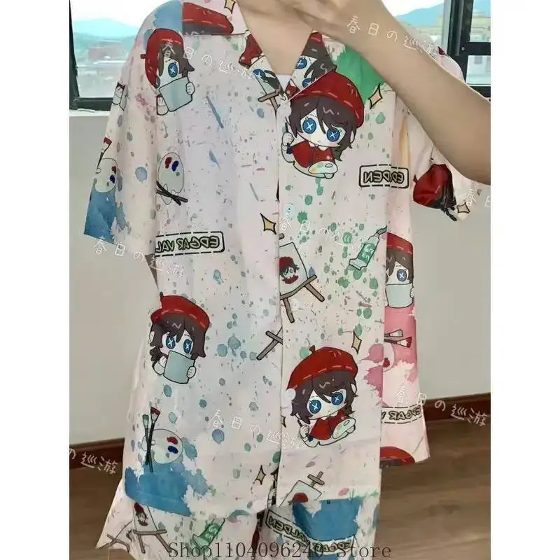 

Anime GAME Identity ⅤEdgar Valden Mike Morton Anime Cosplay Women's Summer Short Sleeved Pamas Shorts Home Suit Set