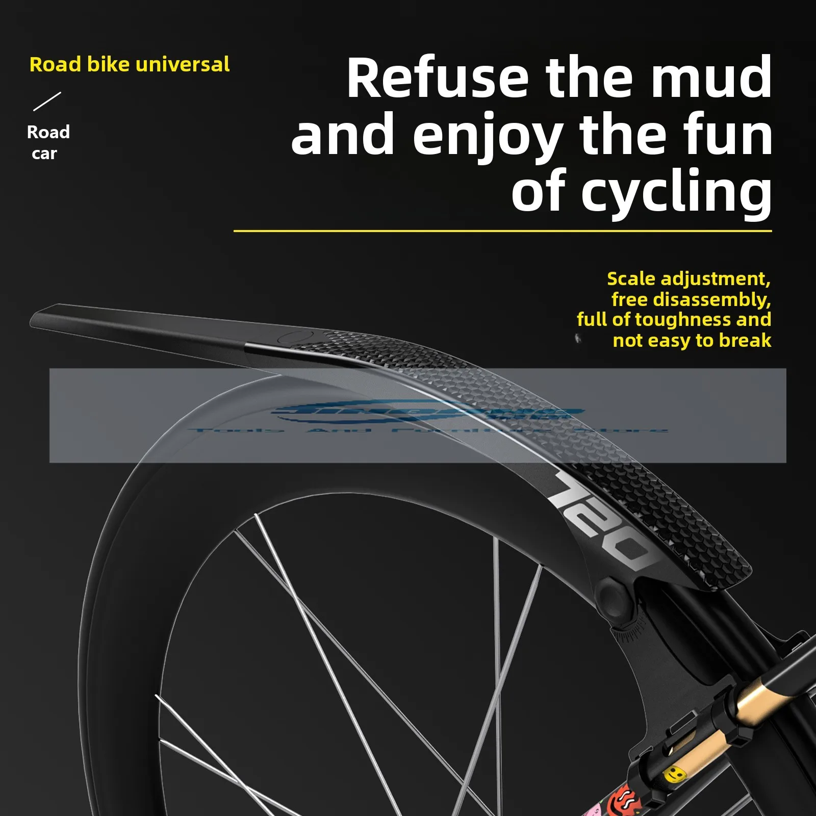 

ENLEE road car fender, melon car gravel bike quick dismantling extended gear rain board adjustable 700C mud removal