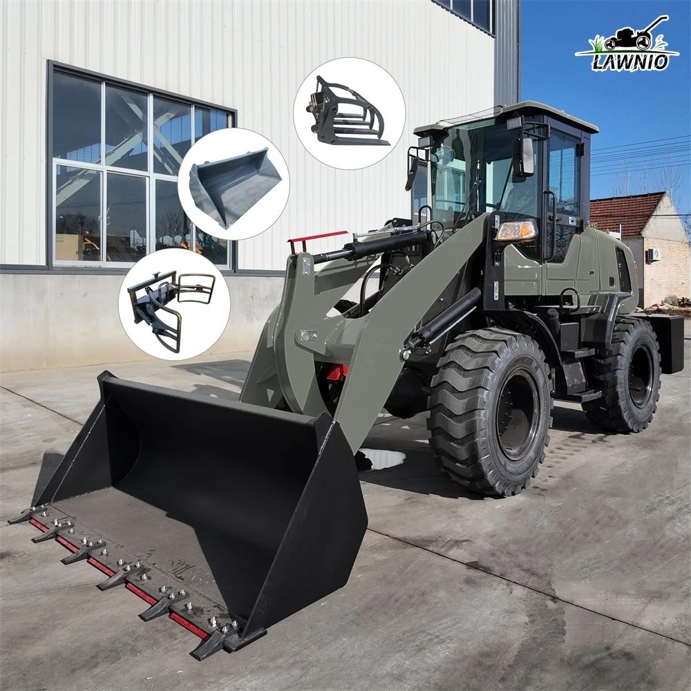 Multiple Attachments Available  Wheel Loader  1.2m³ Bucket Capacity Strong  Power Construction  Loader
