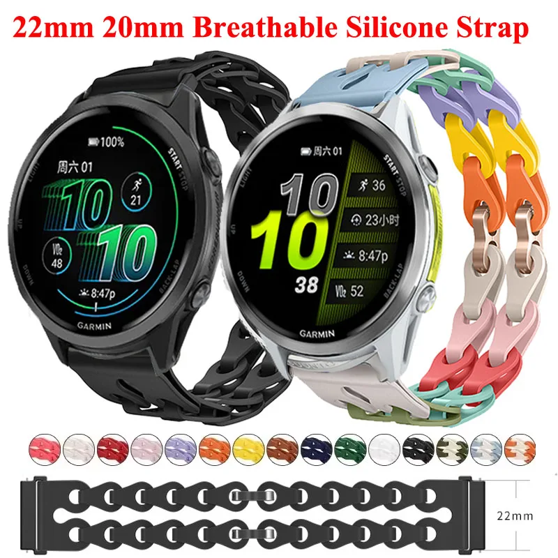 20 مللي متر 22 مللي متر سيليكون الفرقة ل Forerunner 970 570 745 965 245 255 265 الموسيقى سلسلة حزام ل Garmin Vivoactive 6 5 4 3/Venu 2 3 SQ 2