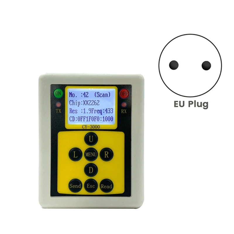 Penganalisis Remote Control Nirkabel 315Mhz/433Mhz Penganalisis Detektor Penguji Penghitung Frekuensi Multifungsi EU Plug-Y41A