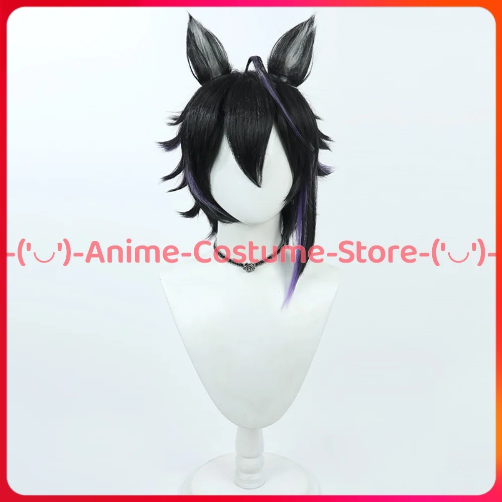 فرسان المشاجئة شعر مستعار تأثيري مع آذان أنيمي لعبة شخصية هالوين كرنفال حفلة زي الباروكات مقاومة للحرارة الشعر الاصطناعية