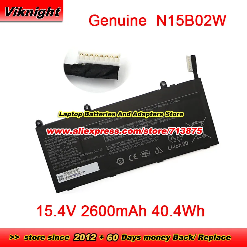 

Genuine N15B02W Battery 4ICP6/47/64 for Xiaomi RedMibook 14 II TM1705 TM1801 TM1802-AF TM1802-AG TM1802-BL 15.4V 2600mAh 40.4Wh