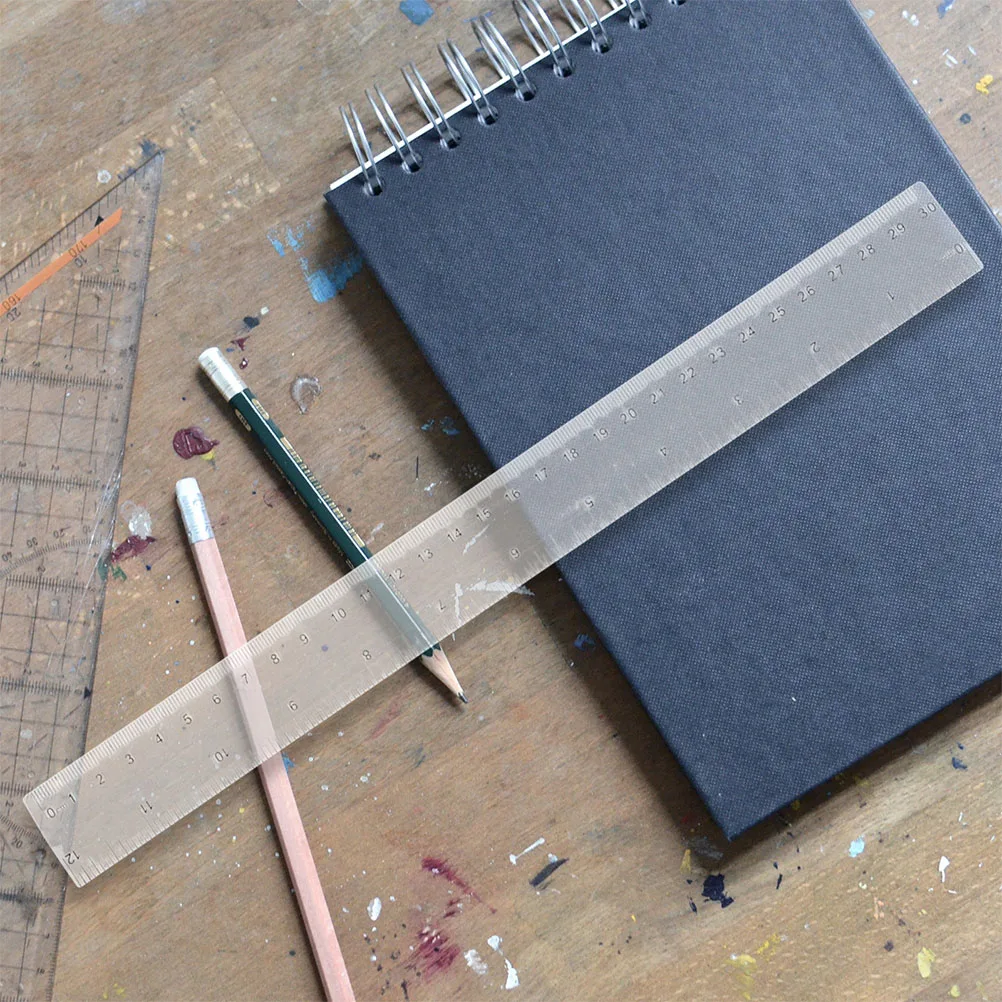 50pcs 30cm 2 8cm Wide Transparent Ruler Precise Measuring Tool Drafting Drawing Student Stationery Office Supply