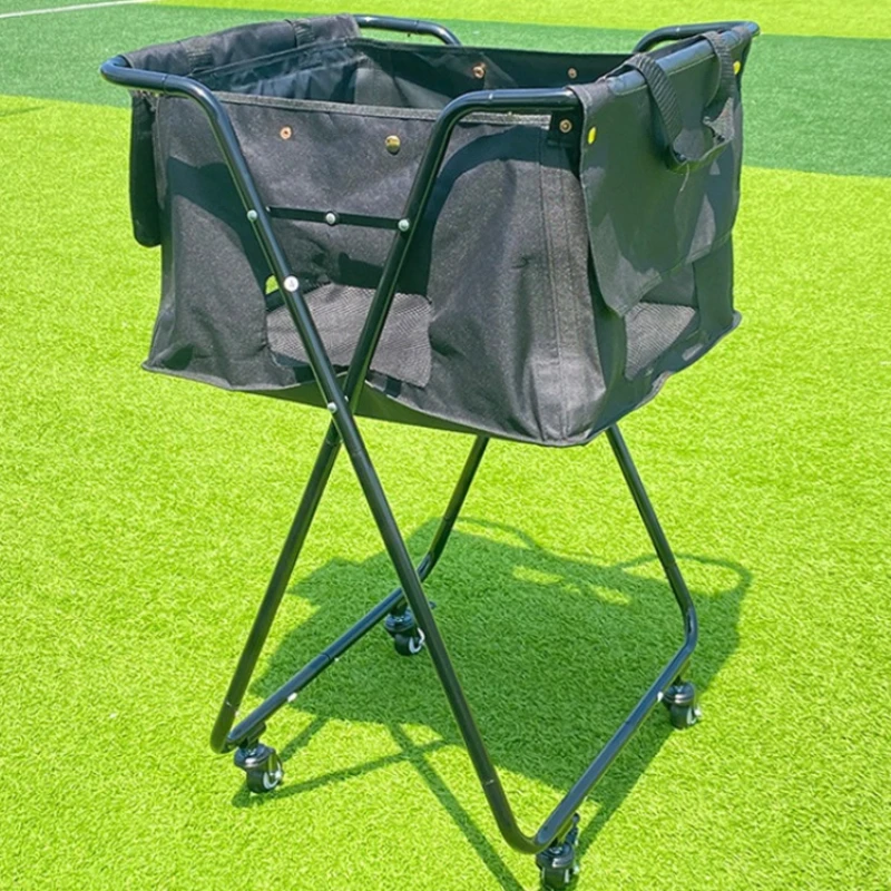 Portable Pickleball Coach Car Large Capacity Pickleball Collection Cart Foldable Pickleballs Storage Carts Durable Sports Parts